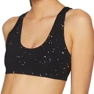 Spiritual Gangster Shakti Bra Size L Black/Gold Splatter